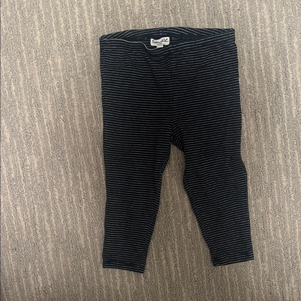 Splendid Kids navy and whiteGray Striped Leggings (6-12 months)